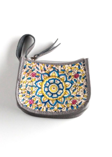 COIN POUCH-OCEAN FLOWER-GREY