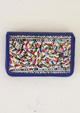 MAGNETIC CARD CASE-FOLIAGE- ROYAL BLUE