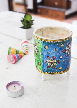 CYLINDER  BABY TEALIGHT- SNOW FLAKES