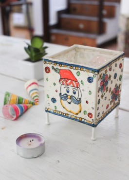 SQUARE  BABY TEALIGHT- SANTA CLAUSE- SNOW FLAKES