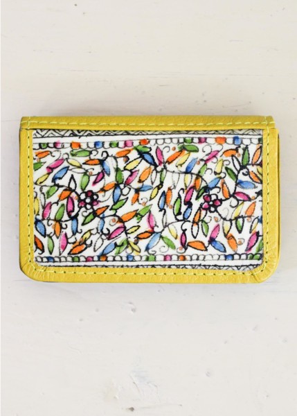 MAGNETIC CARD CASE-FOLIAGE-MUSTARD YELLOW